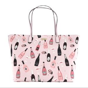 Cute as Can Be: Kate Spade Large Pop Fizz Champagne Tote style w/wine glasses